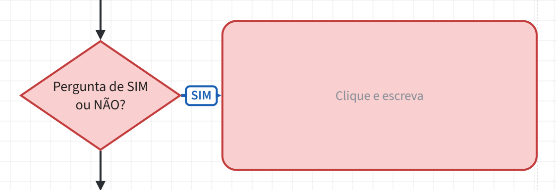 Seta com a palavra SIM
